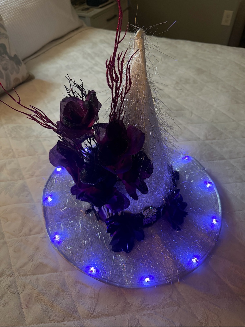 Purple LED Witch Hat boutique made Halloween bat lights So fun!